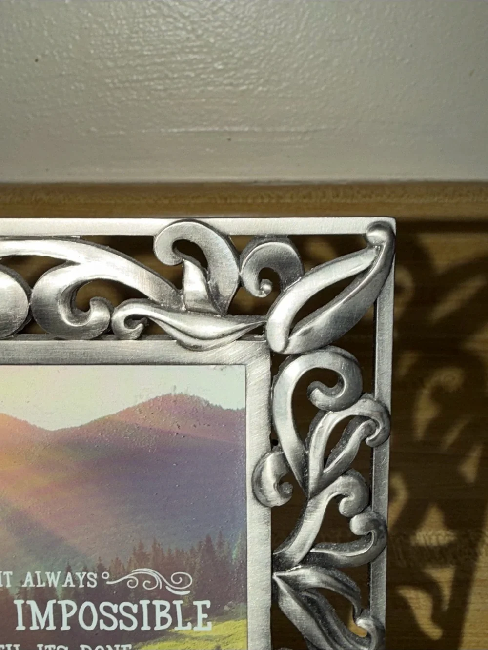 Vintage sixtrees Parker pewter 4x6 Ornate Scrollwork Photo Frame picture frame